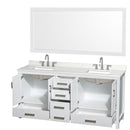 Sheffield 72" Free Standing Double Basin Vanity Set with Cabinet, Quartz Vanity Top, and Framed Mirror - image 12