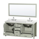 Sheffield 72" Free Standing Double Basin Vanity Set with Cabinet, Quartz Vanity Top, and Framed Mirror - image 14