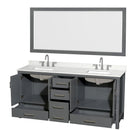Sheffield 72" Free Standing Double Basin Vanity Set with Cabinet, Quartz Vanity Top, and Framed Mirror - image 16