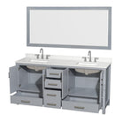 Sheffield 72" Free Standing Double Basin Vanity Set with Cabinet, Quartz Vanity Top, and Framed Mirror - image 18