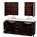 Sheffield 72" Free Standing Double Basin Vanity Set with Cabinet, Quartz Vanity Top, and Medicine Cabinet - image 2