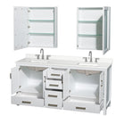 Sheffield 72" Free Standing Double Basin Vanity Set with Cabinet, Quartz Vanity Top, and Medicine Cabinet - image 11