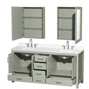 Sheffield 72" Free Standing Double Basin Vanity Set with Cabinet, Quartz Vanity Top, and Medicine Cabinet - image 13