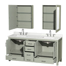 Sheffield 72" Free Standing Double Basin Vanity Set with Cabinet, Quartz Vanity Top, and Medicine Cabinet - image 14