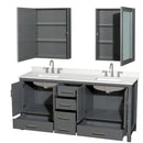 Sheffield 72" Free Standing Double Basin Vanity Set with Cabinet, Quartz Vanity Top, and Medicine Cabinet - image 16