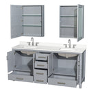 Sheffield 72" Free Standing Double Basin Vanity Set with Cabinet, Quartz Vanity Top, and Medicine Cabinet - image 17