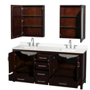 Sheffield 72" Free Standing Double Basin Vanity Set with Cabinet, Quartz Vanity Top, and Medicine Cabinet - image 19