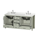 Sheffield 72" Free Standing Double Basin Vanity Set with Cabinet and Quartz Vanity Top - image 10