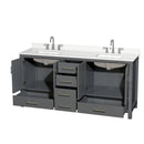 Sheffield 72" Free Standing Double Basin Vanity Set with Cabinet and Quartz Vanity Top - image 11
