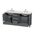 Sheffield 72" Free Standing Double Basin Vanity Set with Cabinet and Quartz Vanity Top - image 12