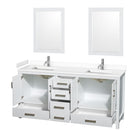 Sheffield 72" Free Standing Double Basin Vanity Set with Cabinet, Cultured Marble Vanity Top, and Framed Mirrors - image 10