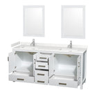 Sheffield 72" Free Standing Double Basin Vanity Set with Cabinet, Cultured Marble Vanity Top, and Framed Mirrors - image 11