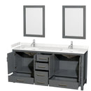 Sheffield 72" Free Standing Double Basin Vanity Set with Cabinet, Cultured Marble Vanity Top, and Framed Mirrors - image 13