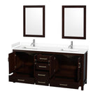 Sheffield 72" Free Standing Double Basin Vanity Set with Cabinet, Cultured Marble Vanity Top, and Framed Mirrors - image 15
