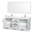 Sheffield 72" Free Standing Double Basin Vanity Set with Cabinet, Cultured Marble Vanity Top, and Framed Mirror - image 11