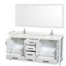 Sheffield 72" Free Standing Double Basin Vanity Set with Cabinet, Cultured Marble Vanity Top, and Framed Mirror - image 12
