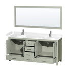 Sheffield 72" Free Standing Double Basin Vanity Set with Cabinet, Cultured Marble Vanity Top, and Framed Mirror - image 13