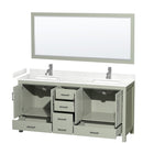 Sheffield 72" Free Standing Double Basin Vanity Set with Cabinet, Cultured Marble Vanity Top, and Framed Mirror - image 14