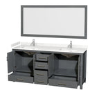 Sheffield 72" Free Standing Double Basin Vanity Set with Cabinet, Cultured Marble Vanity Top, and Framed Mirror - image 16