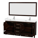 Sheffield 72" Free Standing Double Basin Vanity Set with Cabinet, Cultured Marble Vanity Top, and Framed Mirror - image 18