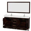 Sheffield 72" Free Standing Double Basin Vanity Set with Cabinet, Cultured Marble Vanity Top, and Framed Mirror - image 19