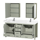 Sheffield 72" Free Standing Double Basin Vanity Set with Cabinet, Cultured Marble Vanity Top, and Medicine Cabinets - image 10