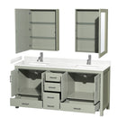 Sheffield 72" Free Standing Double Basin Vanity Set with Cabinet, Cultured Marble Vanity Top, and Medicine Cabinets - image 11
