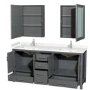 Sheffield 72" Free Standing Double Basin Vanity Set with Cabinet, Cultured Marble Vanity Top, and Medicine Cabinets - image 13