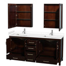 Sheffield 72" Free Standing Double Basin Vanity Set with Cabinet, Cultured Marble Vanity Top, and Medicine Cabinets - image 15