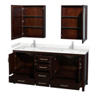 Sheffield 72" Free Standing Double Basin Vanity Set with Cabinet, Cultured Marble Vanity Top, and Medicine Cabinets - image 16