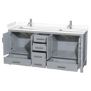 Sheffield 72" Free Standing Double Basin Vanity Set with Cabinet and Cultured Marble Vanity Top - image 12