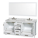 Sheffield 72" Free Standing Double Basin Vanity Set with Wood Cabinet, Marble Vanity Top, and Framed Mirror - image 2