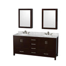 Sheffield 72" Free Standing Double Basin Vanity Set with Cabinet, Marble Vanity Top, and Medicine Cabinets - image 1