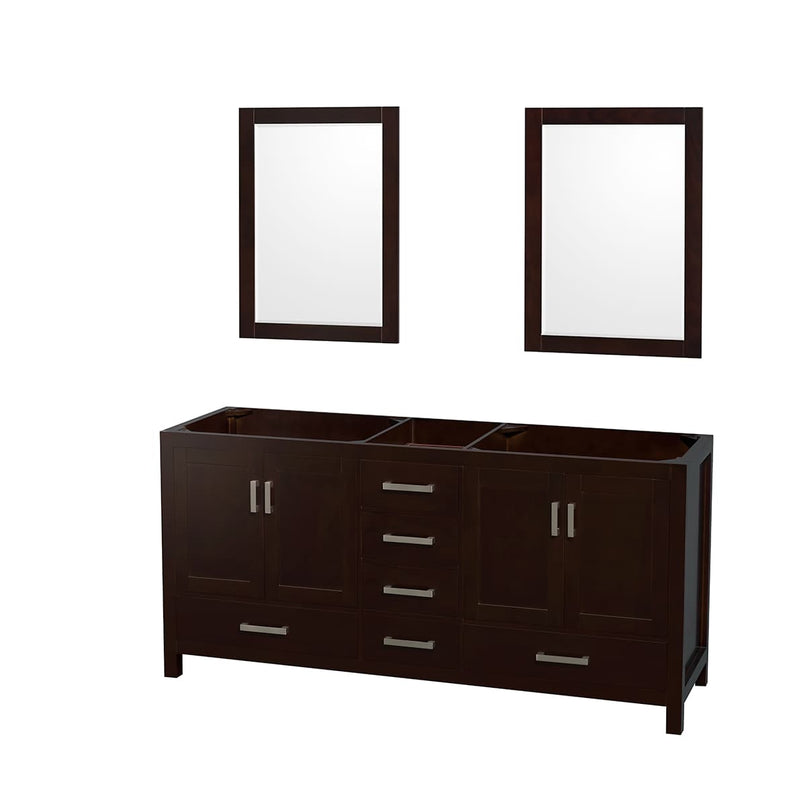 Sheffield 71" Double Free Standing Vanity Cabinet Only - Less Vanity Top - image 1