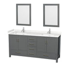 Sheffield 72" Free Standing Double Basin Vanity Set with Cabinet, Cultured Marble Vanity Top, and Framed Mirrors - image 1