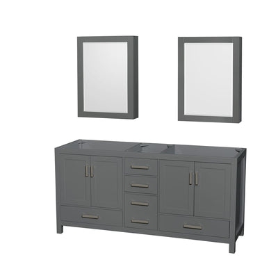 Sheffield 71" Double Free Standing Vanity Cabinet - Less Vanity Top - image 1