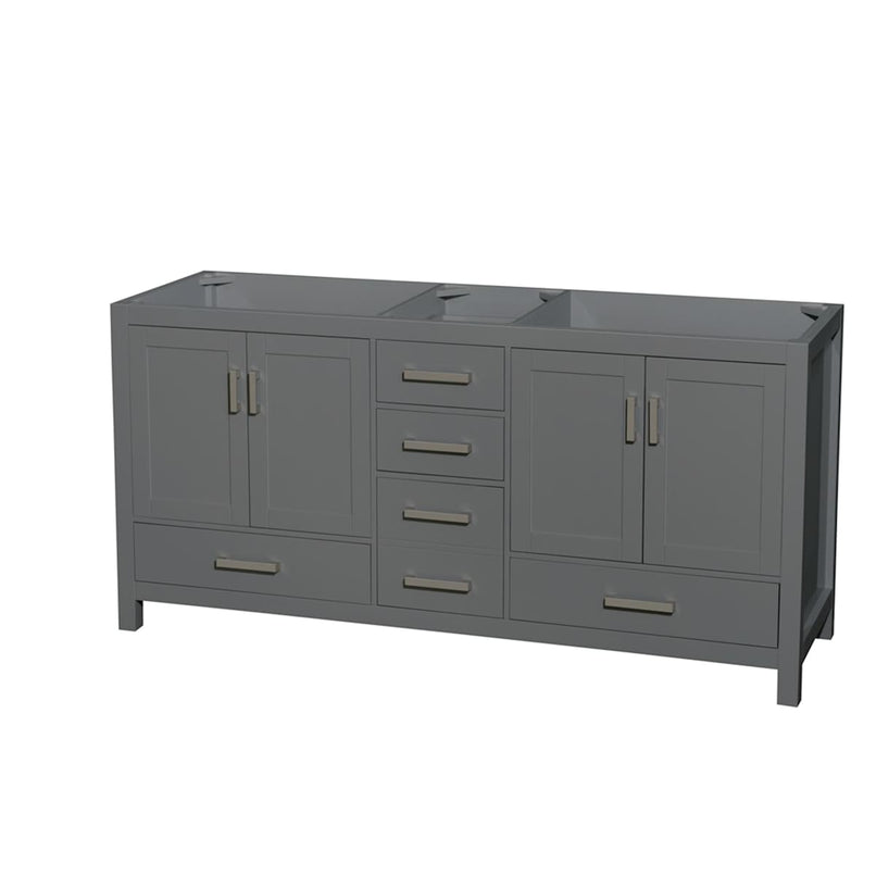 Sheffield 71" Double Free Standing Vanity Cabinet Only - Less Vanity Top - image 1