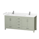 Sheffield 72" Free Standing Double Basin Vanity Set with Cabinet and Cultured Marble Vanity Top - image 1