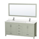 Sheffield 72" Free Standing Double Basin Vanity Set with Cabinet, Quartz Vanity Top, and Framed Mirror - image 1