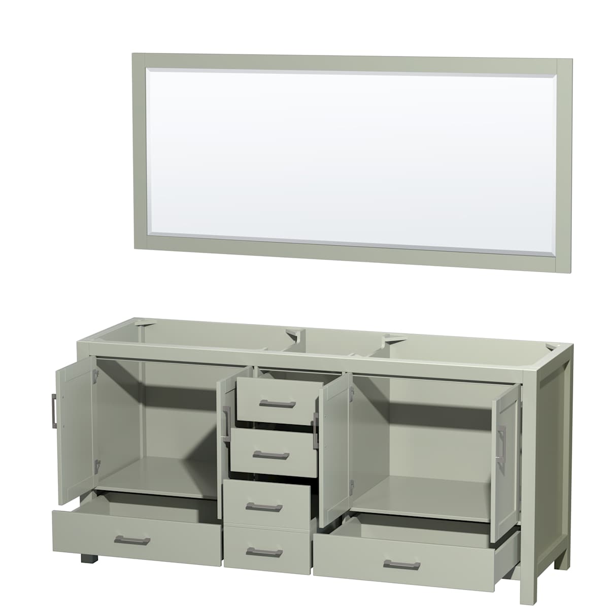 Sheffield 71" Double Free Standing Vanity Cabinet - Less Vanity Top