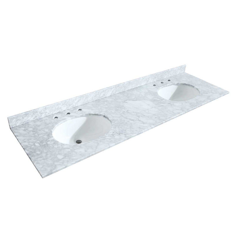 Sheffield 72" Free Standing Double Basin Vanity Set with Hardwood Cabinet, Marble Vanity Top, Framed Mirrors, and Undermount Oval Sinks - image 7