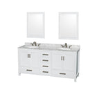 Sheffield 72" Free Standing Double Basin Vanity Set with Hardwood Cabinet, Marble Vanity Top, Framed Mirrors, and Undermount Oval Sinks - image 9