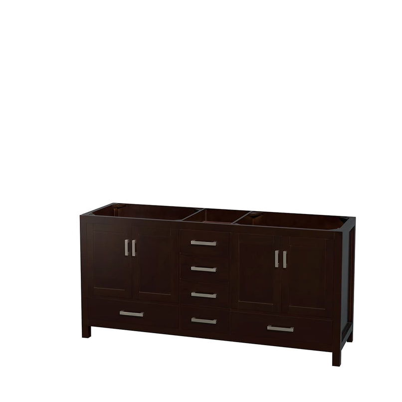 Sheffield 72" Free Standing Double Basin Vanity Set with Hardwood Cabinet, Marble Vanity Top, Framed Mirrors, and Undermount Oval Sinks - image 15