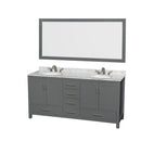 Sheffield 72" Free Standing Double Basin Vanity Set with Cabinet, Marble Vanity Top, and Framed Mirror - image 5