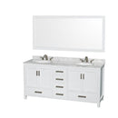 Sheffield 72" Free Standing Double Basin Vanity Set with Cabinet, Marble Vanity Top, and Framed Mirror - image 9