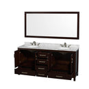 Sheffield 72" Free Standing Double Basin Vanity Set with Cabinet, Marble Vanity Top, and Framed Mirror - image 14