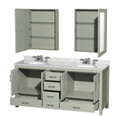 Sheffield 72" Free Standing Double Basin Vanity Set with Cabinet, Marble Vanity Top, and Medicine Cabinets - image 14