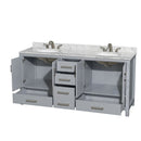 Sheffield 72" Free Standing Double Basin Vanity Set with Cabinet and Marble Vanity Top - image 2