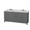 Sheffield 72" Free Standing Double Basin Vanity Set with Cabinet and Marble Vanity Top - image 4