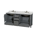 Sheffield 72" Free Standing Double Basin Vanity Set with Cabinet and Marble Vanity Top - image 5